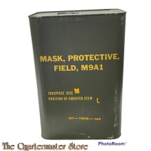 Boxed US Army gasmaskerbag with M9A1 Field Protective Gas Mask 