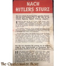 Flugblatt / Leaflet G.29, NACH HITLERS STURZ (After Hitler's Fall)