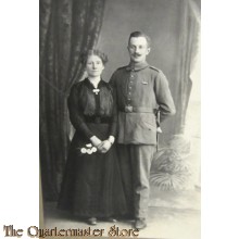 Foto duitse militair en vrouw, studio portret WW1