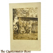 Photo 1916  German soldiers posing in front of a shed