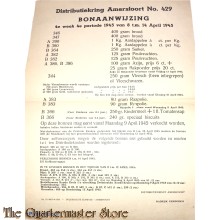Bonaanwijzing Distributie Amersfoort no 429 4e week 4e periode 1945  8 t/m 14 april 1945