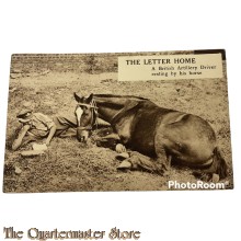 Postcard 14-18 The letter Home , a British artillery driver resting by his horse