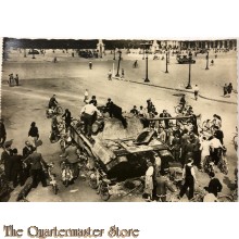 Postcard ,  German tank destroyed place de la Concorde