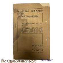 Brochure NSB - Mussert spreekt tot zijn zwarthemden Concertgebouw 1939