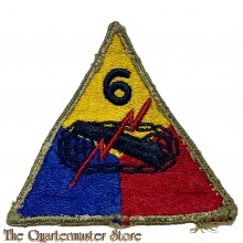 Mouwembleem 6 th Armored Division (green back Sleevebadge 6th Armored Division)