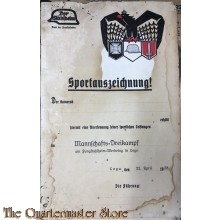 Urkunde sportauszeichnung "der Stahlhelm" 1928 (Award document der Stahlhelm for sports)