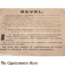Flyer Bevel oproep voor Arbeidsdienst