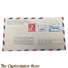 Envelope Pan American World Airways , First clipper air mail flight Brussels to New York 18 june 1946
