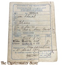 Distributie stamkaart  Klundert , no 9924 23 maart 1943