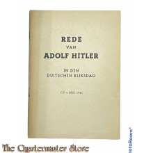 Brochure NSB  ;  Rede van Adolf Hitler in den Duitschen rijksdag 4 mei 1941