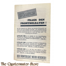 Flugblatt / Leaflet  ZG.75 Frage den Frontsoldaten