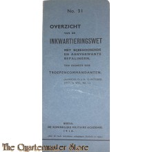 Voorschrift no 31 Overzicht van de inkwartierings wet 1915