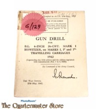 Manual Gun Drill for B.L. 6-Inch 26-CWT. mark 1 Howitzer on Marks 1, 1p and 1pa Travelling Carriages 1942