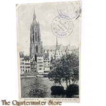 (Feld) Postkarte 1914 Frankfurt a. M. ,  Blick v.d. alten Brucke auf den Kaiser-Dom