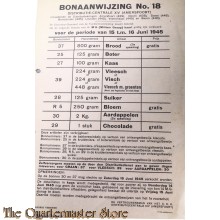 Bonaanwijzing no. 22 Distributie centrale XIV  Amersfoort  periode 24 t/m 30 juni 1945