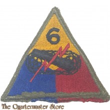 Mouwembleem 6th Armored Divison (green backing Sleevebadge 6e Armored Division)