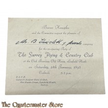 Invite to the Surrey Flying and Country club 1948