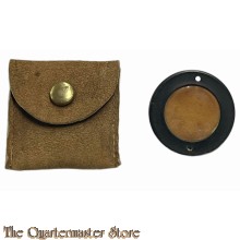 Luminous or fluorescent disk 1942 RLI  (Canadian made) with leather pouch 