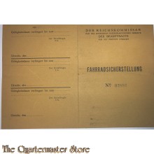 Fahrradsicherstellung no 03886 Reichskommissar, der beauftragte fur die Provinz Utrecht 7 april 1945
