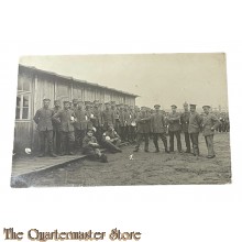 (Photo) Postkarte 1914 Deutsche Soldaten vor Baracke 2e Komp 5 Landsturm Inf Bau