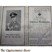 In Memoriam Karte/Death notice 8-09-1941 Oberleutnant