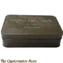 WW2 British Chocolate & Boiled Sweets Ration Tin 1943