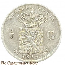 Coin -Nederlands Indië 1/4 Gulden 1854