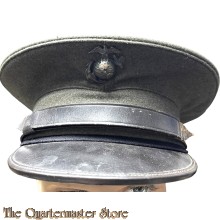  Original U.S. WWII Marine Corps OD Green Wool Visor Cap