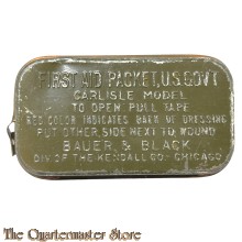 US Army , first aid dressing , Carlisle (green metal)