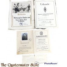 Konvolut HJ und KM documente (Konvolut HItlerjugend and Kriegsmarine documents)