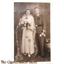 Photo (Mil. Postcard) studio portret NCO Wedding/Heirat
