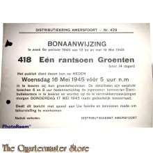 Bonaanwijzing Distributiekring  Amersfoort no 429 1e week 6e periode 1945 van 13 t/m 19 mei