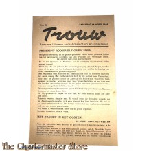 Krant Trouw , no 69 zaterdag 14 april 1945