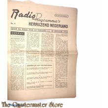 Krant Radio programma Herrijzend Nederland no 9  13/19 jan 1946