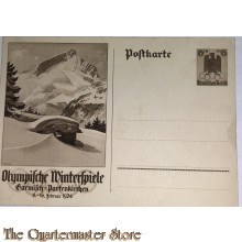 Postkarte Olympische Winter Spiele 1936 Garmisch Partenkirchen 6+4  (Postcard Olympic Wintergames 1936 Garmisch Partenkirchen)