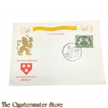 Postkaart 1943 50 jarig bestaan Postzegelvereniging "Breda"