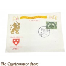 Postkaart 1943 50 jarig bestaan Postzegelvereniging "Breda"