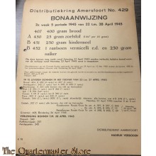 Bonaanwijzing Distributie Amersfoort no 429 2e week 5e per.  22 april t/m 28 april 1945 