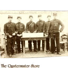 Studio portret 6 soldiers Souvenir du Pere la Prune au Camp de Sisonne  belgium 1918