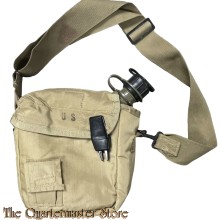 2 QT Collapsible Water Canteen with Desert Tan Cover Pouch with Sling