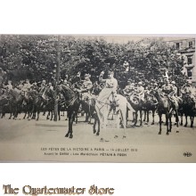 Postcard,  les fetes de Victorie a Paris, 14 julliet 1919 Petain and Foch