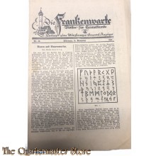 Die Frankenwarte nr 46 Wurzburg 16 nov 1933 (Beilage zum Wurzburger General Anzeiger)