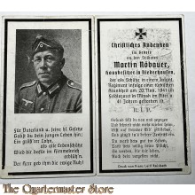 In Memoriam Karte/Death notice Schutze Inf Rgt 1941 Minsk 