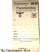 Bezugsausweiss fur Speissekartoffeln 1942 (Document for ordering potatoes 1942)