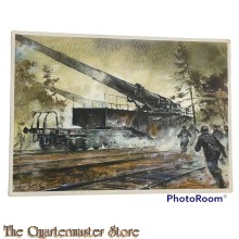 Postkarte militair 40-45 Eisenbahngeschutz