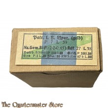 Karton Heeres Munition 15 Patronen Leuchtspur Gelb (Carton box of 15 rounds yellow tracer 98k)