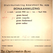 Bonaanwijzing Distributie Amersfoort no 429  22 t/m 28 april 1945