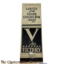 Matchbook, WW2 V for Victory!  Buy War bonds