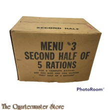 Box cardboard , contained the Second Half of 5 Rations, Menu #3