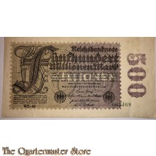 Banknote Fünf Hundert Millionen Mark 1923 